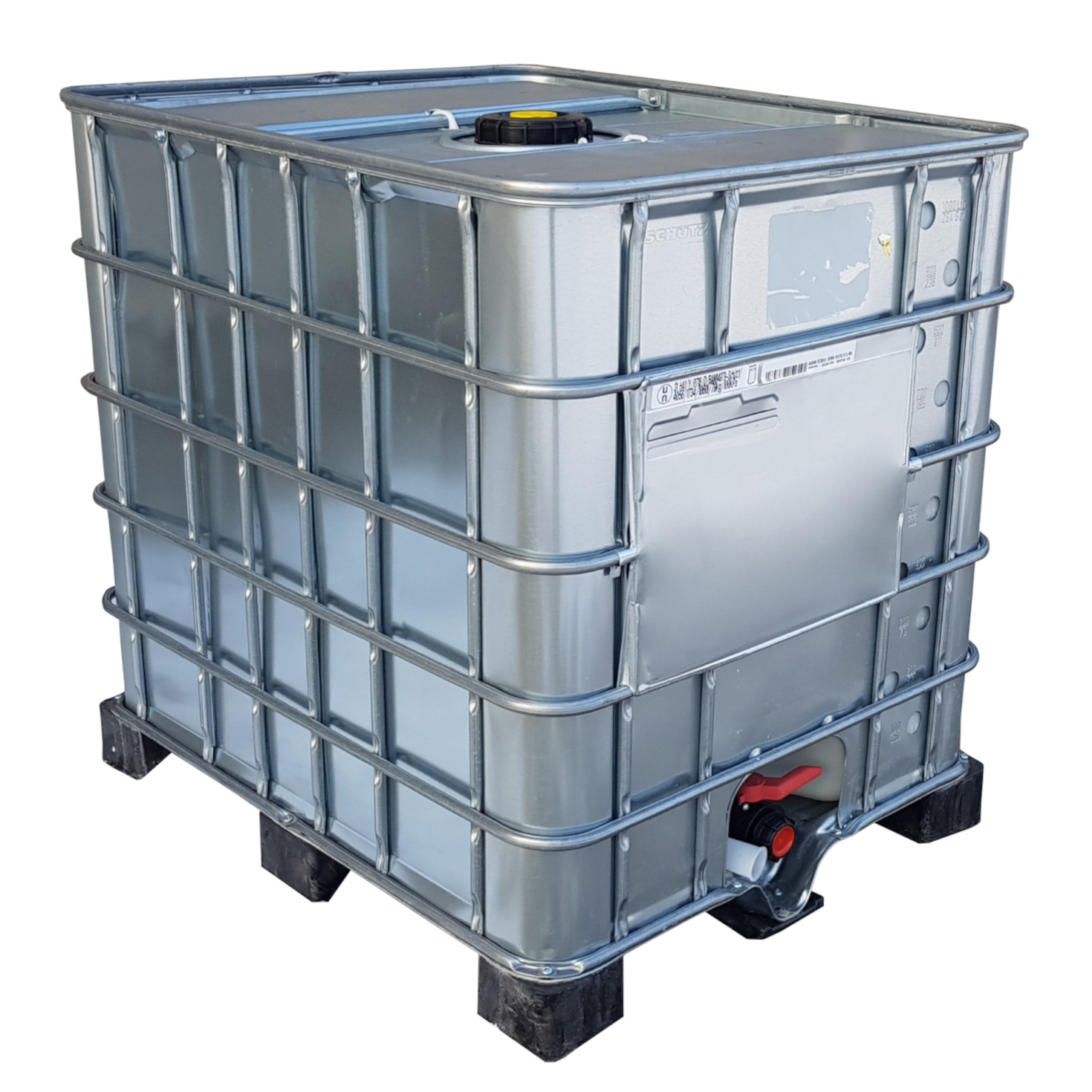 1000l IBC Container Wassertank Stahlmantel GESPÜLT GFK Kunststoffpalette